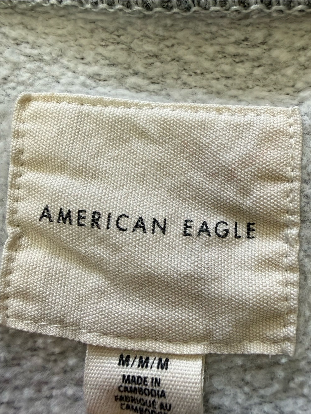 American Eagle Gray Graphic Crewneck Sweatshirt Green Logo Pullover - Picture 5 of 5